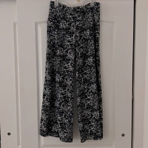 Navy Blue & White Wide Leg Pants